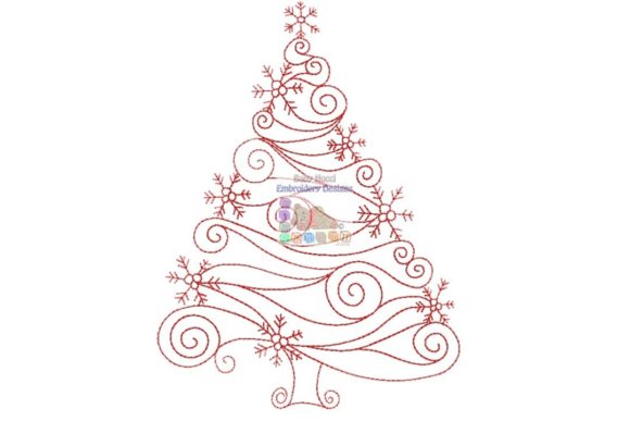 A Designer's Take on the Christmas Tree Redwork Embroidery