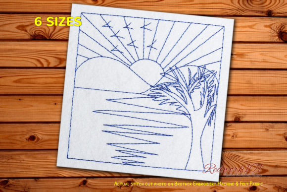 A Gentle Review of Birds Fly by As the Sun Rises Redwork