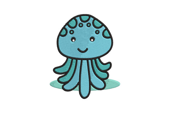 A Professional Review: Cute Sea Animal Squid Embroidery Design