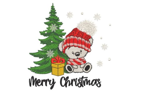 Christmas Tree with Teddy Bear: A Holiday Embroidery Designer’s Review
