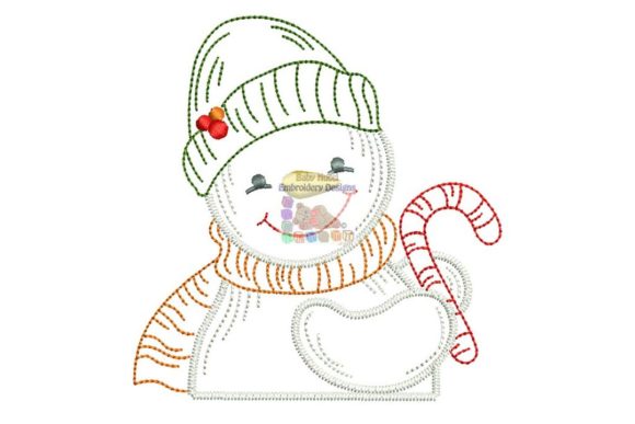 Snowman with Candy Cane: A Designer's Review for Seasonal Stitching